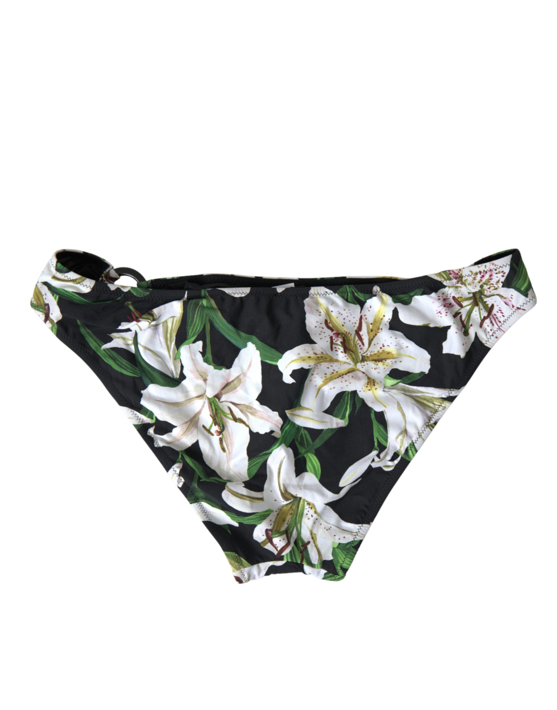 Bas de maillot de bain Dolce &amp; Gabbana imprimé lys noir