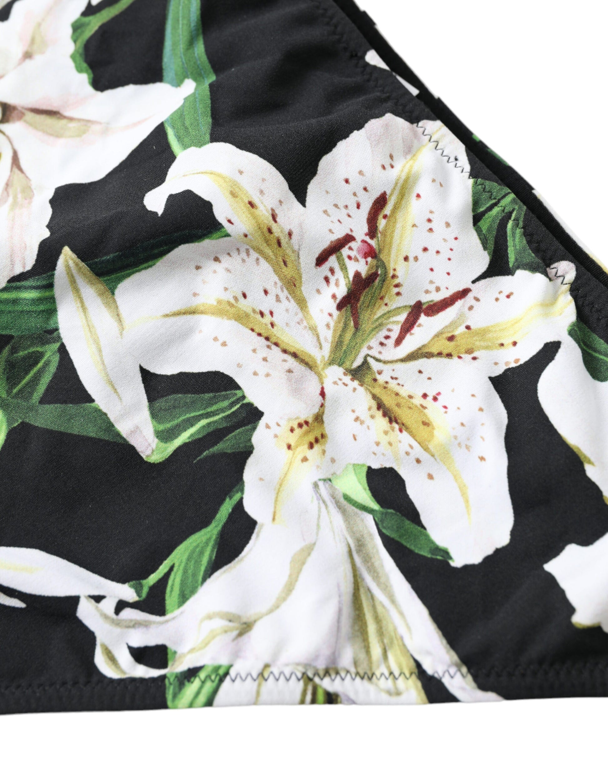 Bas de maillot de bain Dolce &amp; Gabbana imprimé lys noir