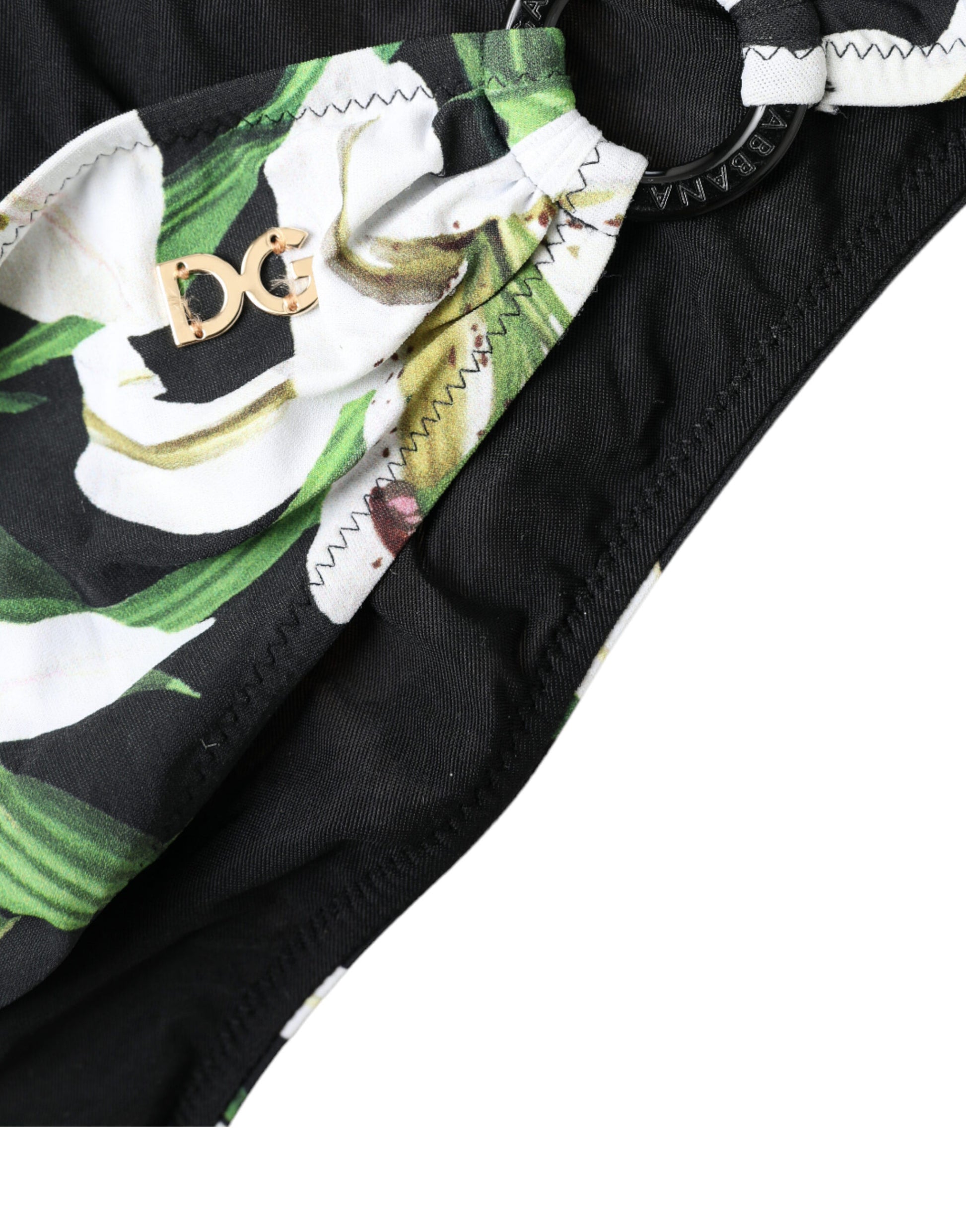 Bas de maillot de bain Dolce &amp; Gabbana imprimé lys noir