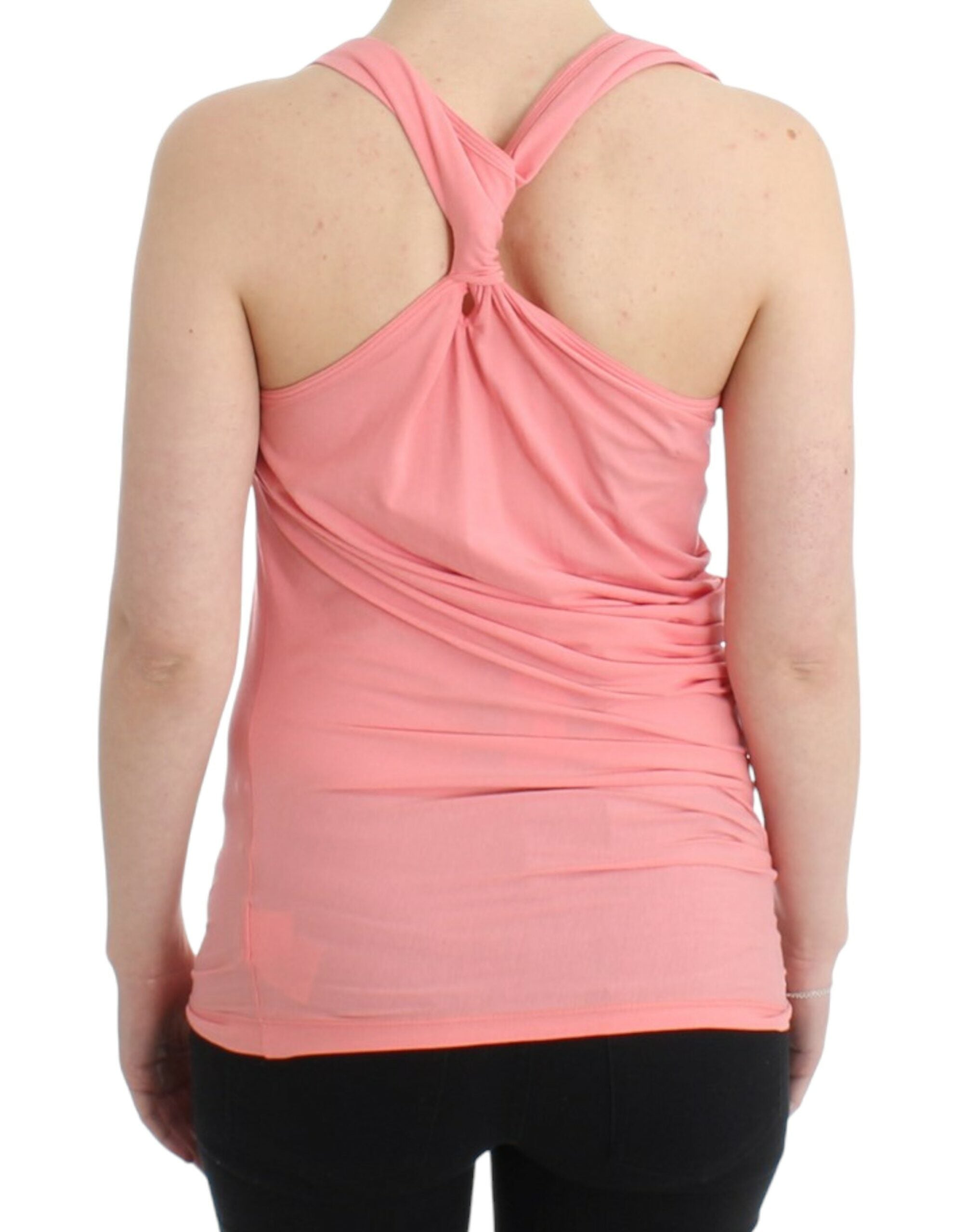 Débardeur en coton rose Cavalli