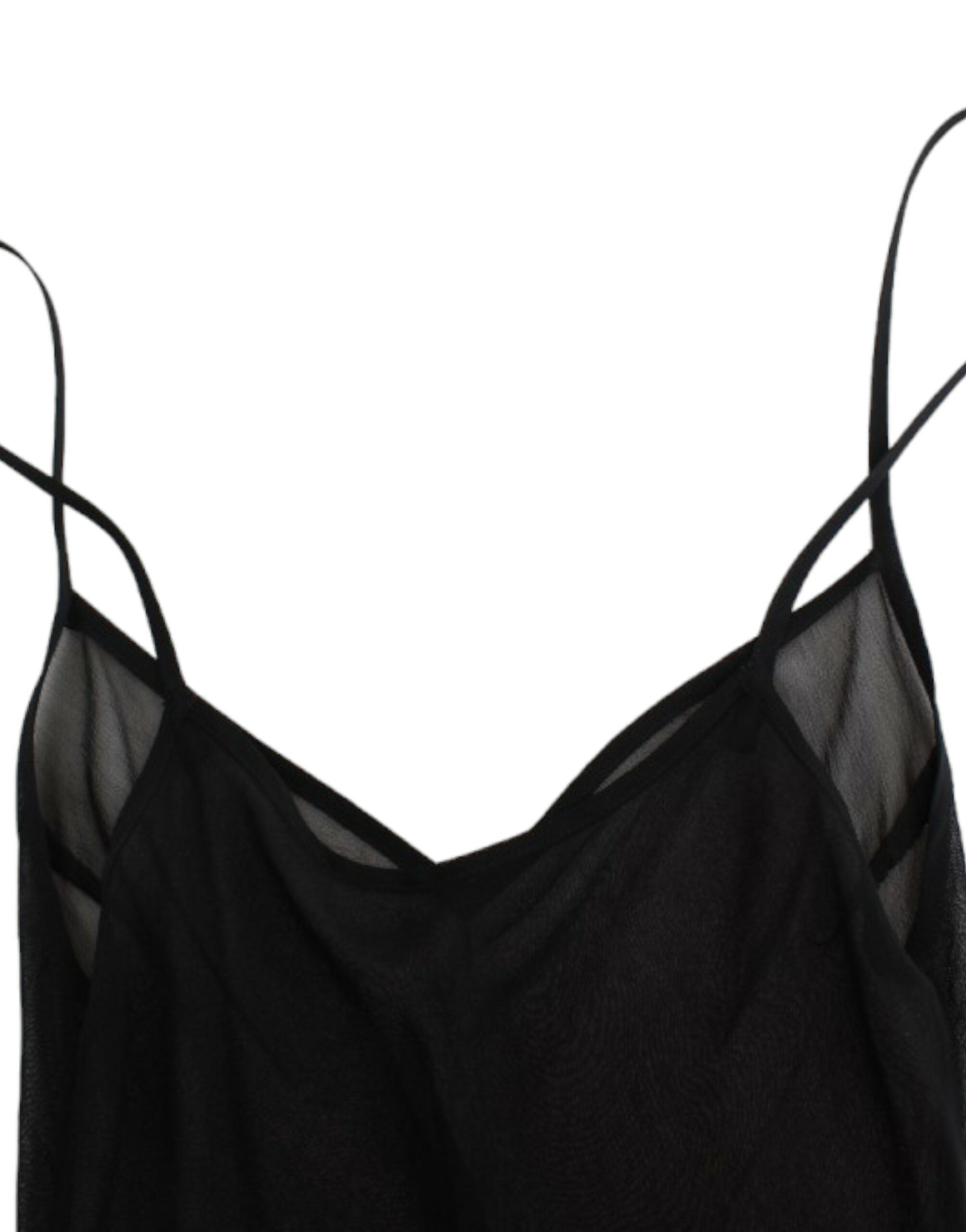 Robe en soie noire à manches longues Cavalli