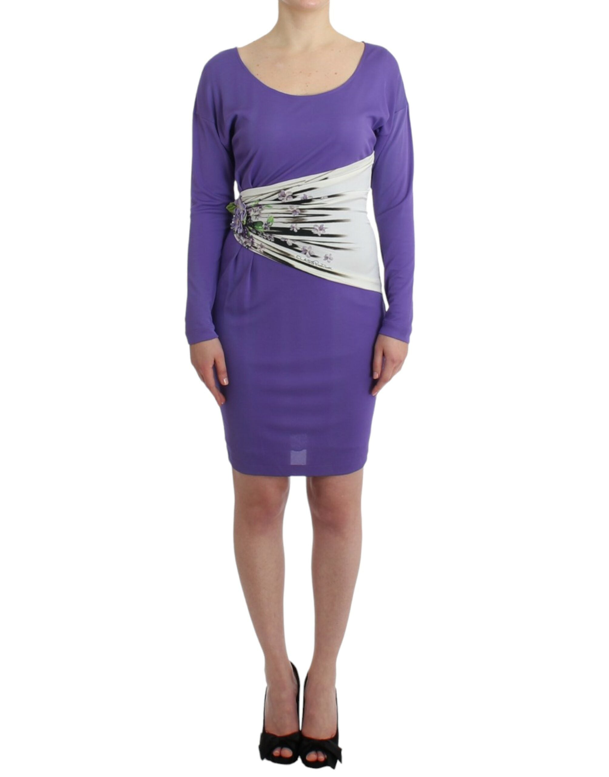 Robe à manches longues violette Cavalli