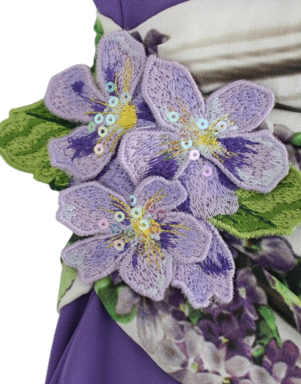 Robe à manches longues violette Cavalli