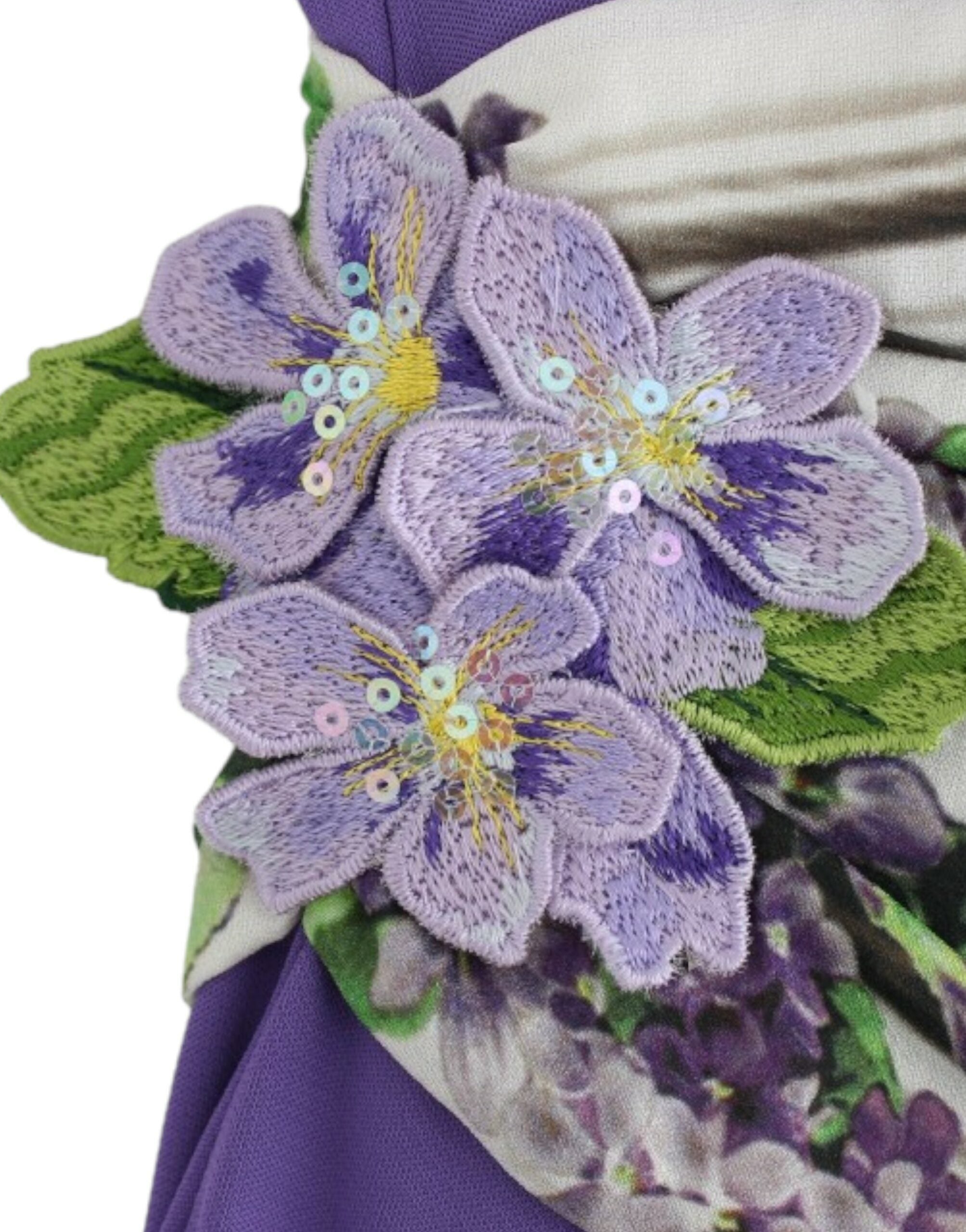 Robe à manches longues violette Cavalli
