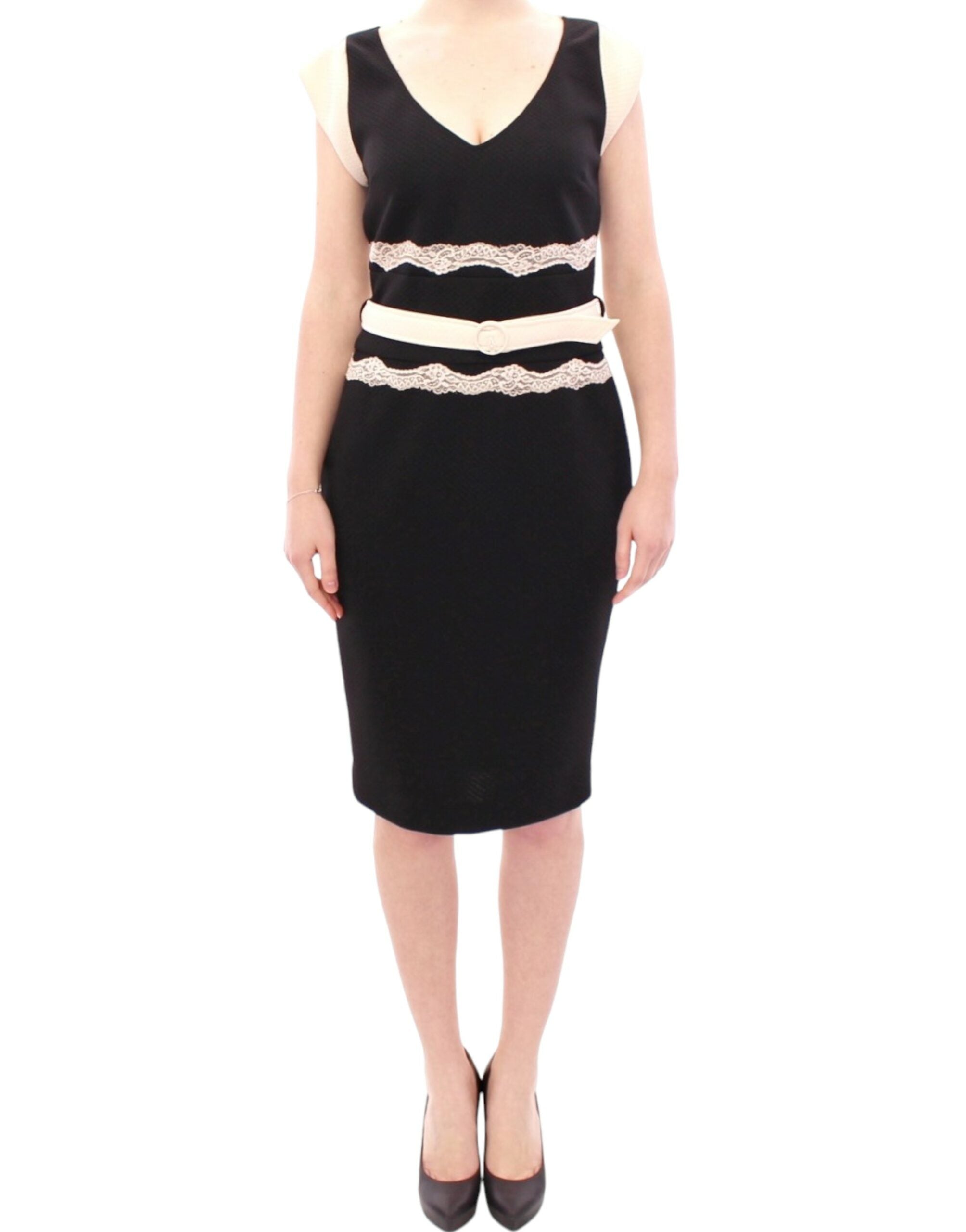 Robe fourreau en dentelle noire Cavalli