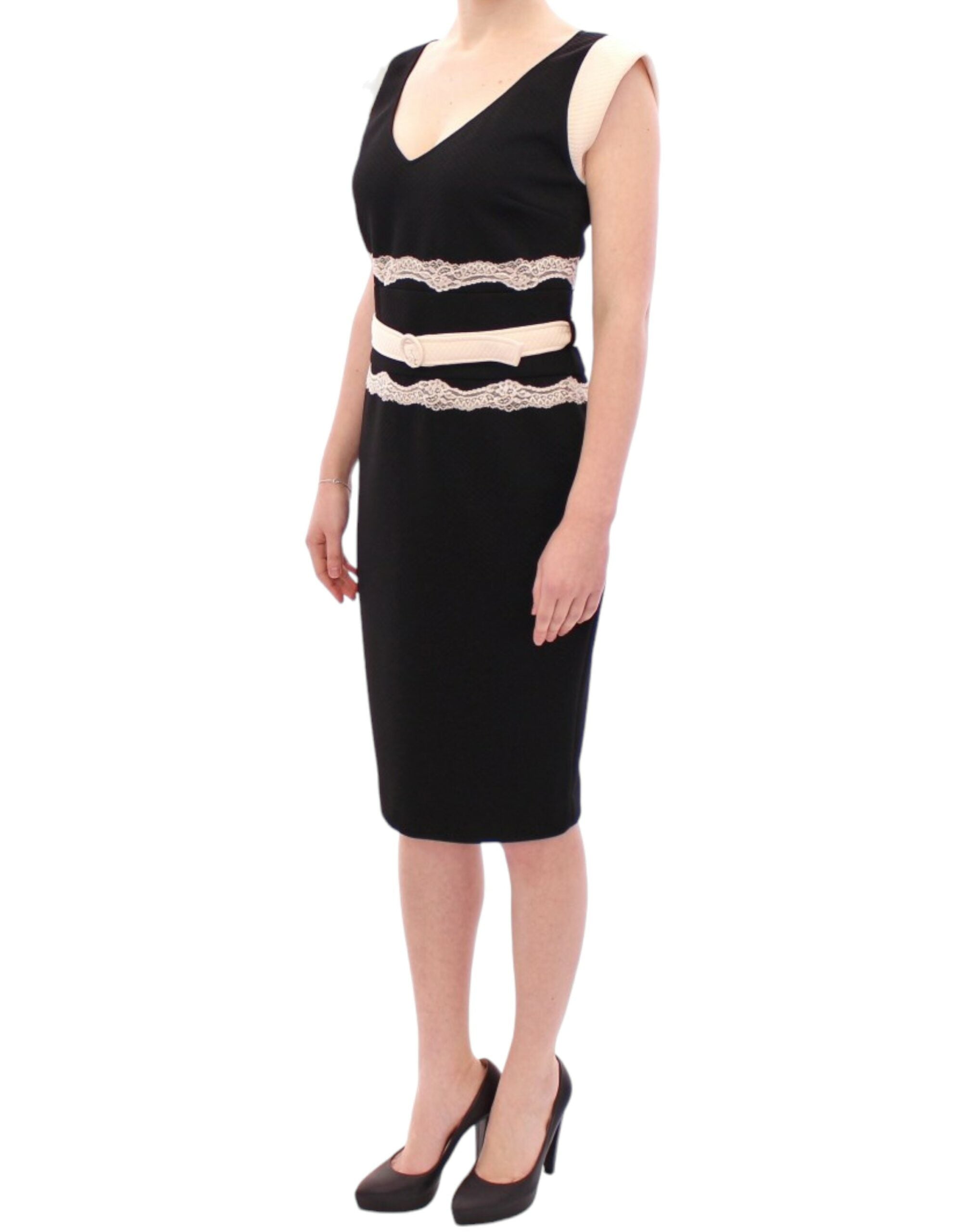 Robe fourreau en dentelle noire Cavalli