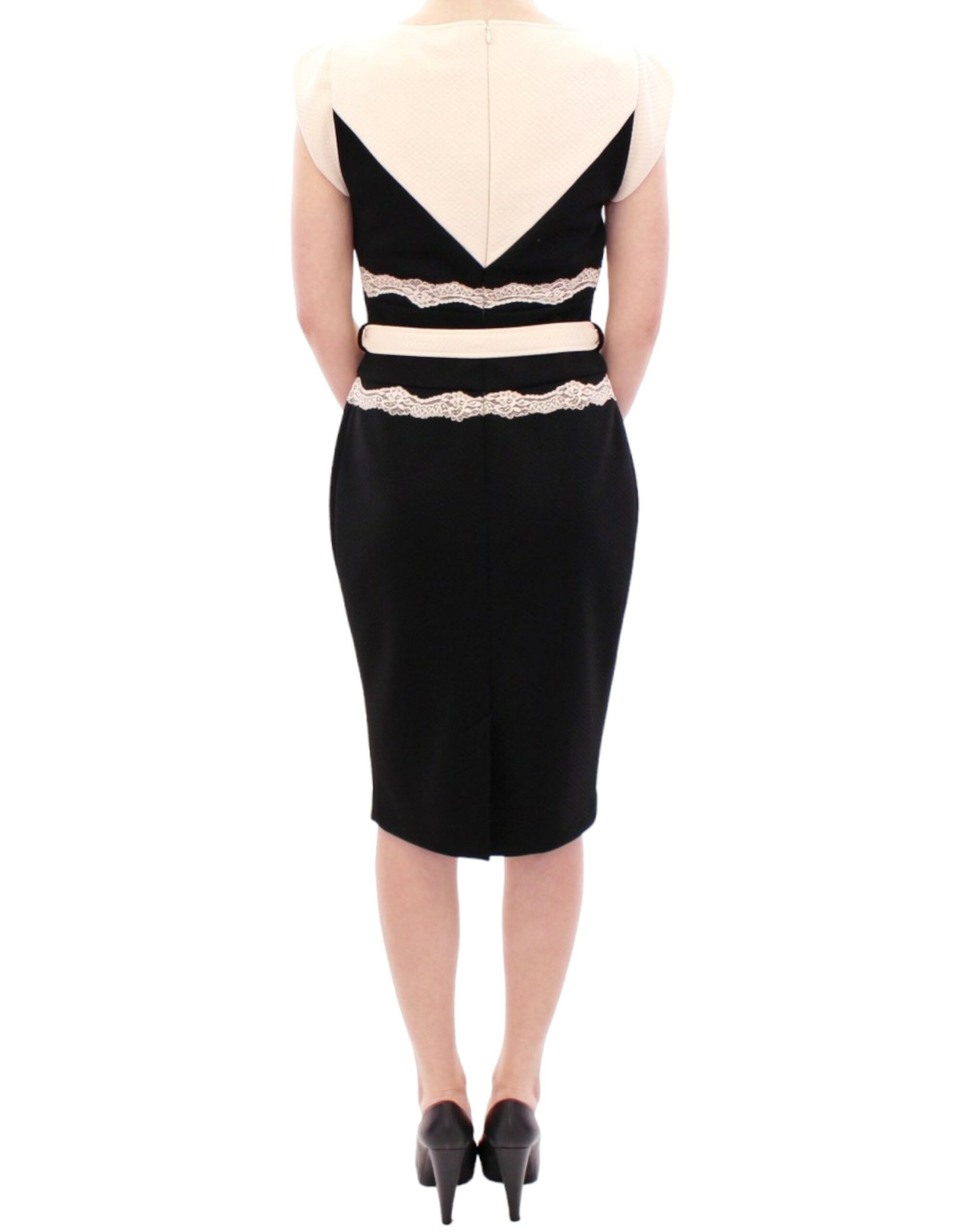 Robe fourreau en dentelle noire Cavalli