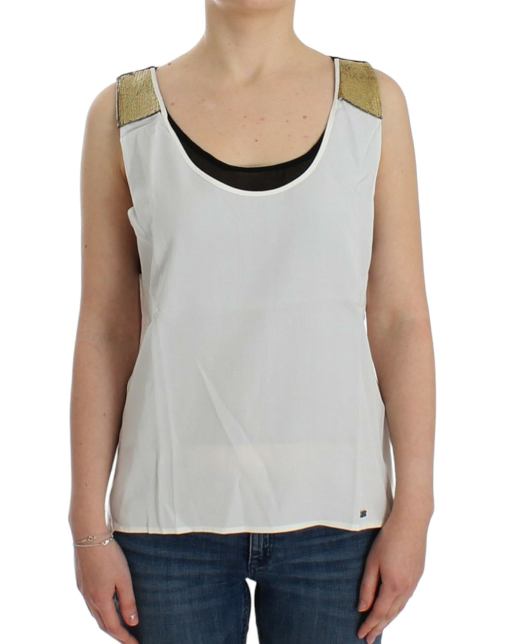Costume National Haut blanc sans manches