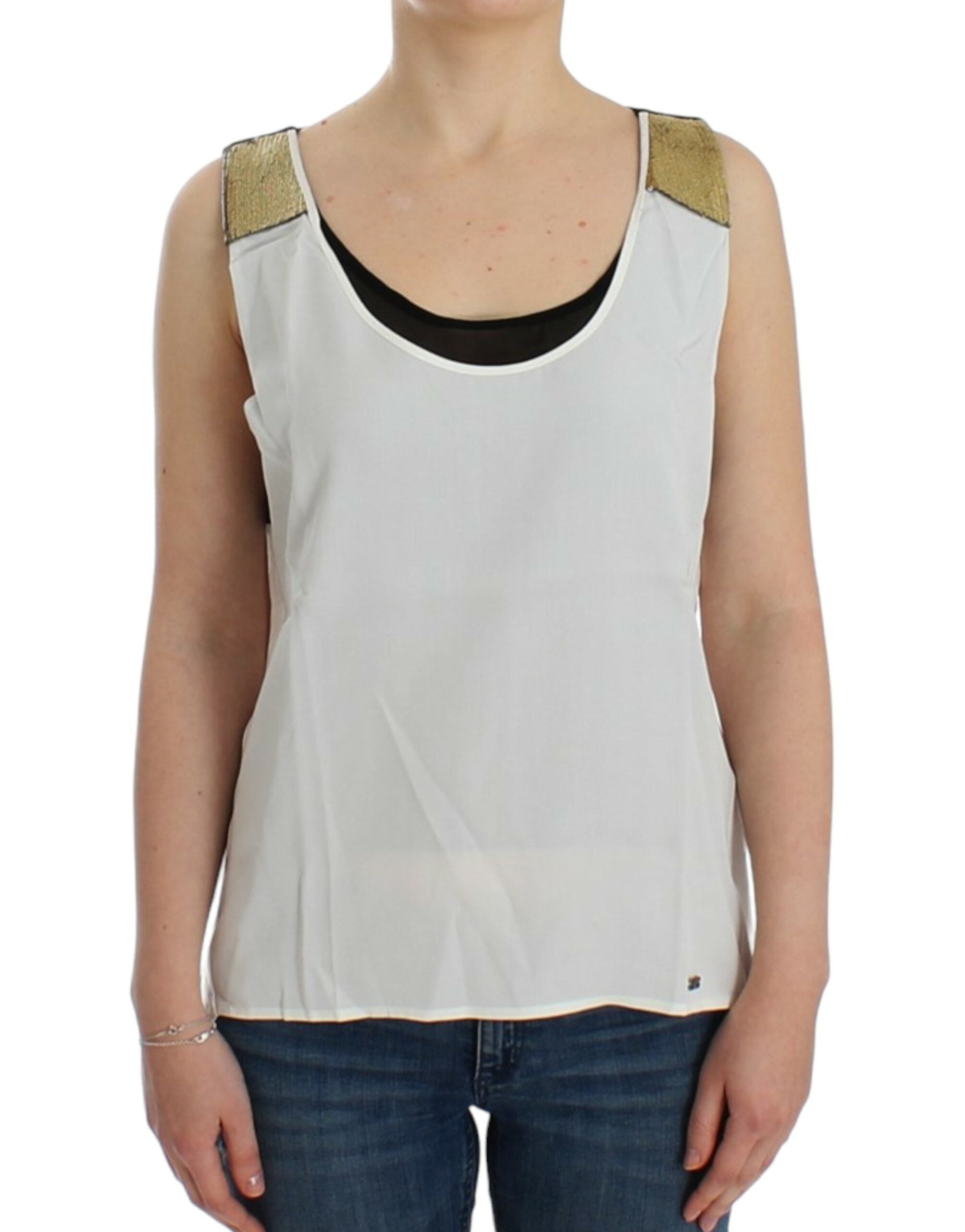 Costume National Haut blanc sans manches