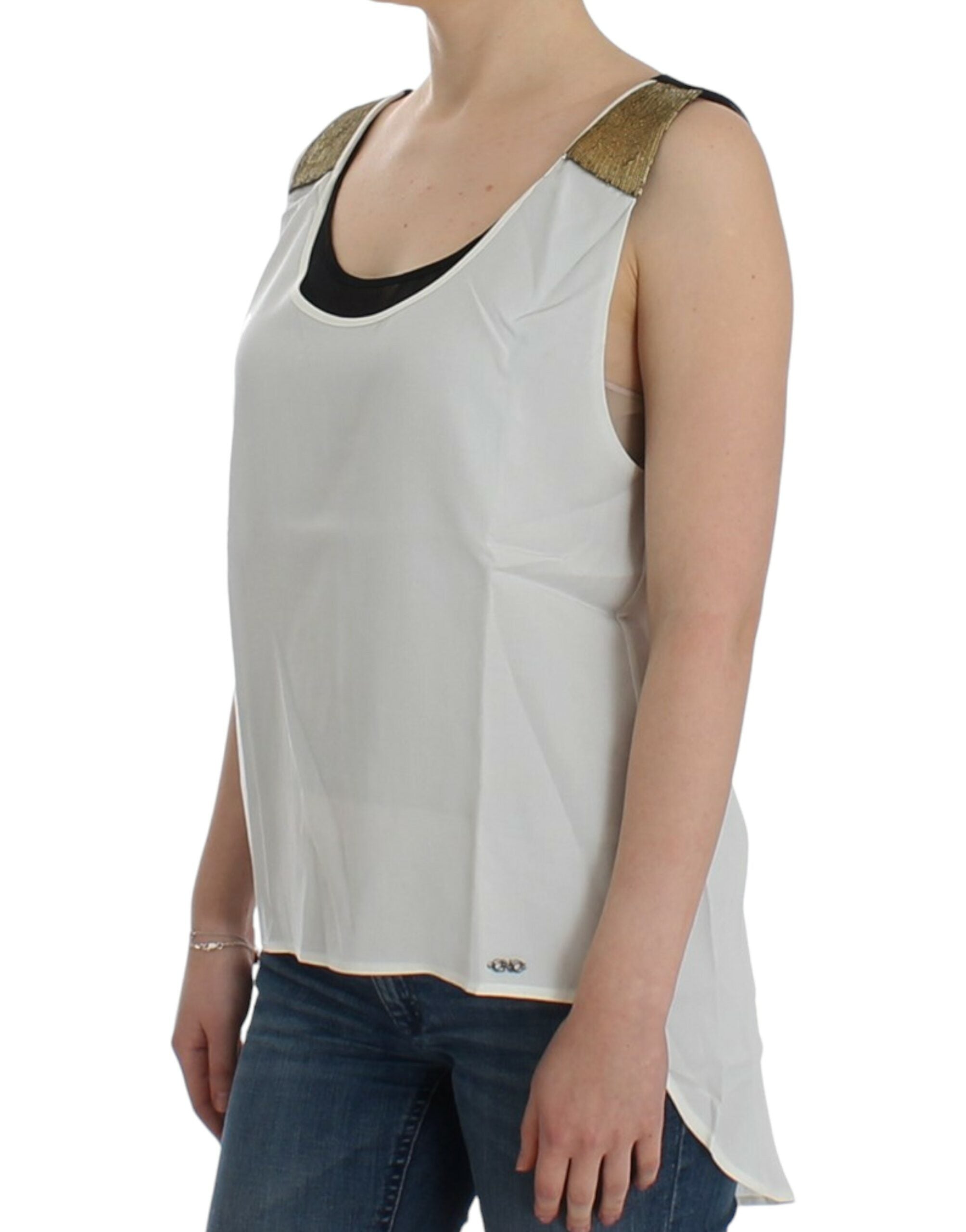 Costume National Haut blanc sans manches
