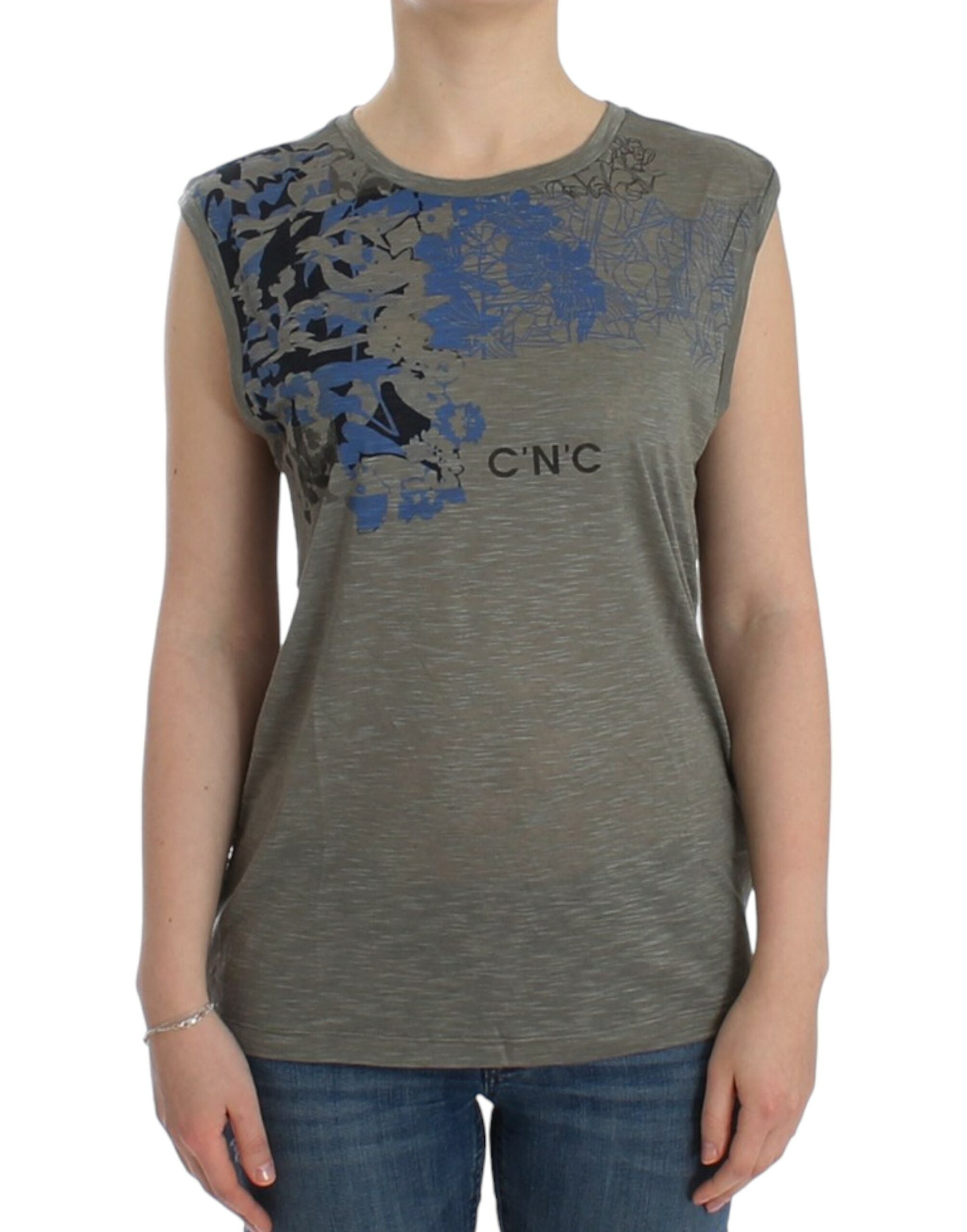 T-shirt sans manches imprimé Costume National Gris
