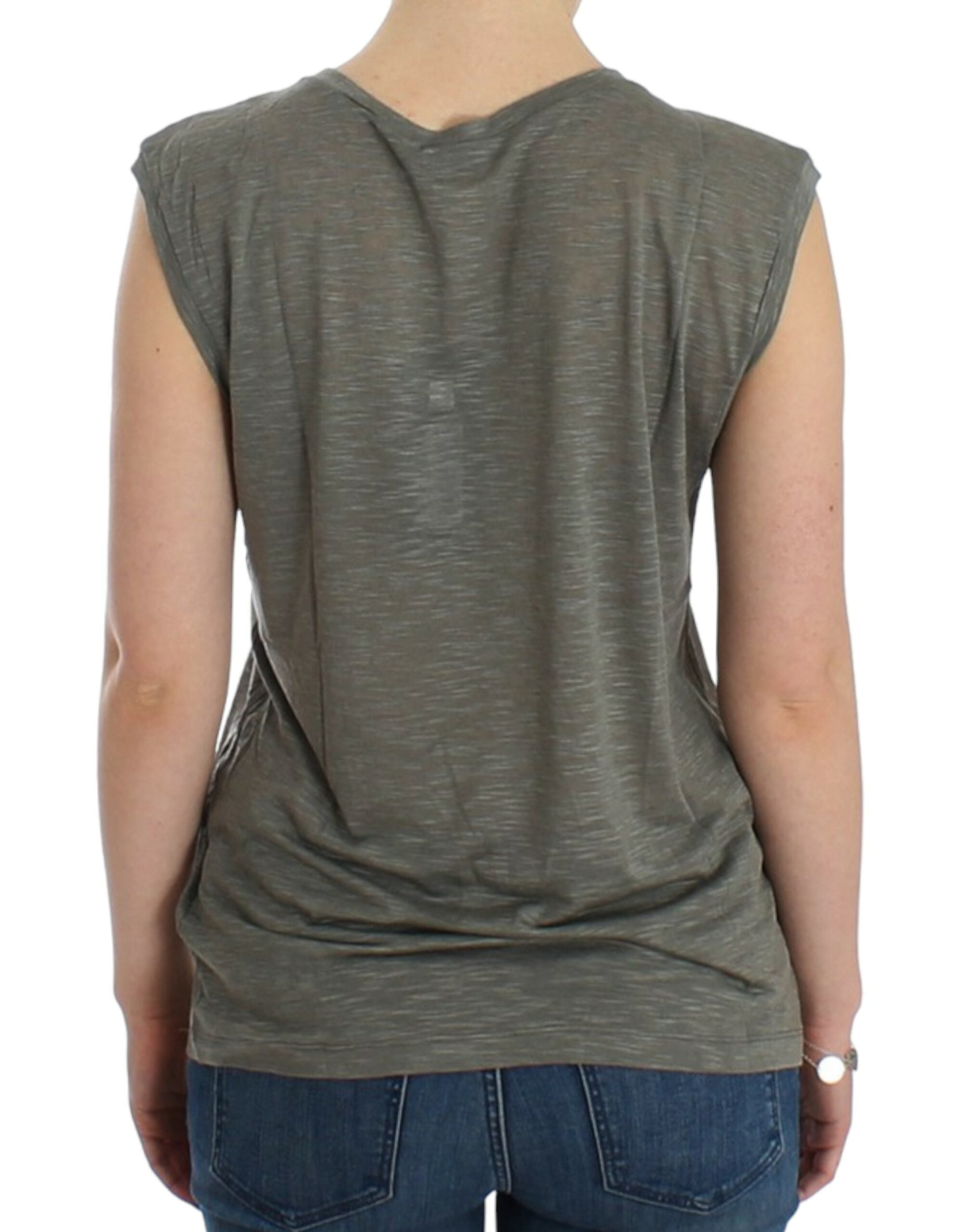 T-shirt sans manches imprimé Costume National Gris