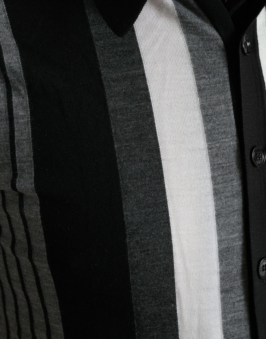 Pull cardigan polo noir et blanc Dolce &amp; Gabbana
