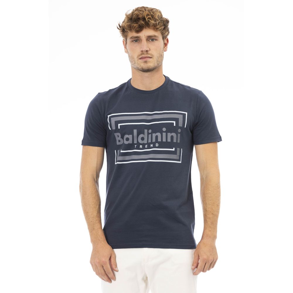 T-shirt homme en coton bleu tendance Baldinini
