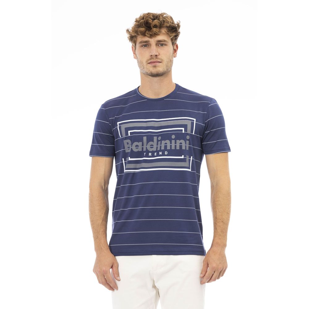 T-shirt homme en coton bleu tendance Baldinini