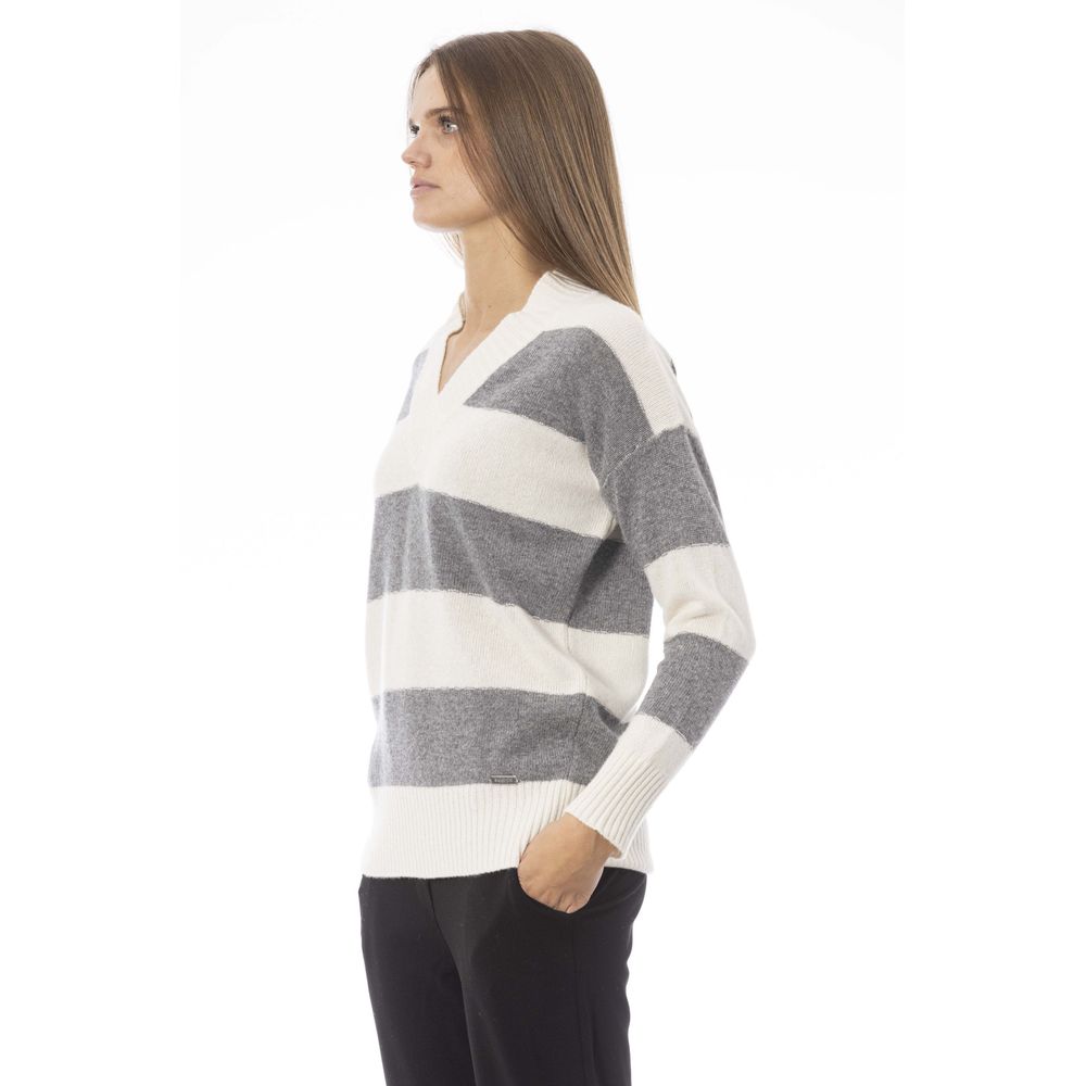 Pull en laine grise tendance Baldinini pour femme