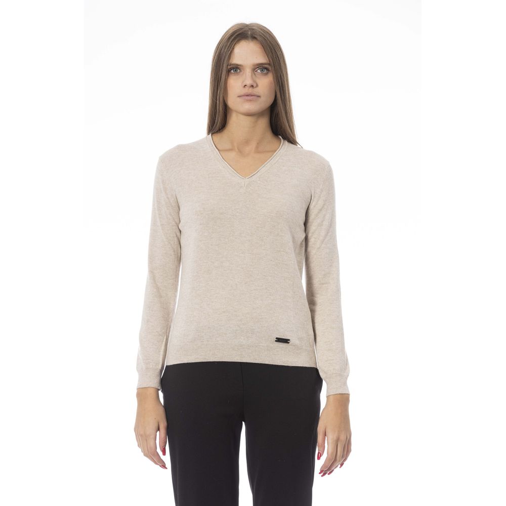 Pull femme en cachemire beige tendance Baldinini