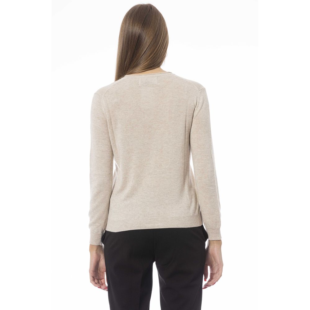 Pull femme en cachemire beige tendance Baldinini