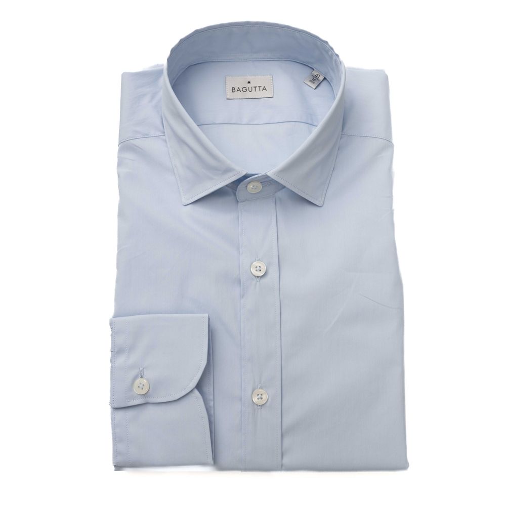 Chemise homme en coton bleu clair Bagutta