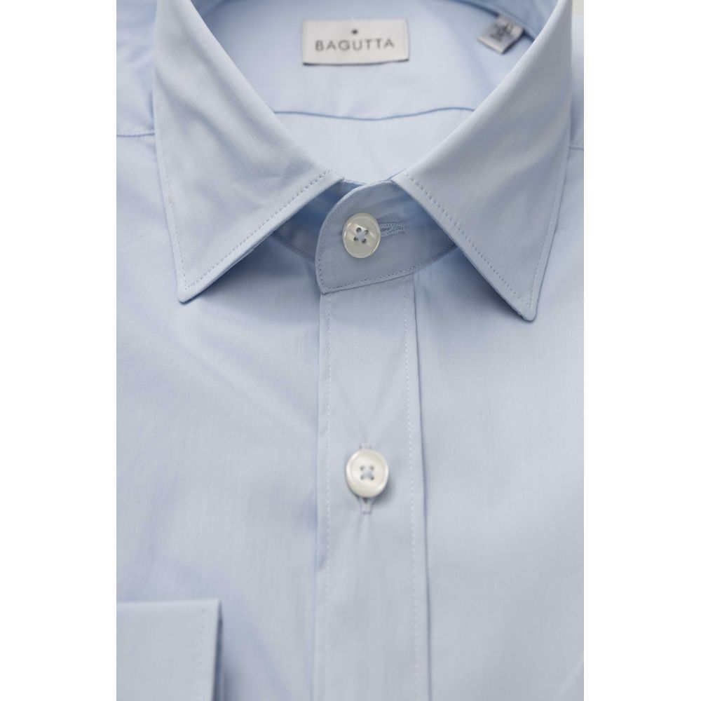 Chemise homme en coton bleu clair Bagutta