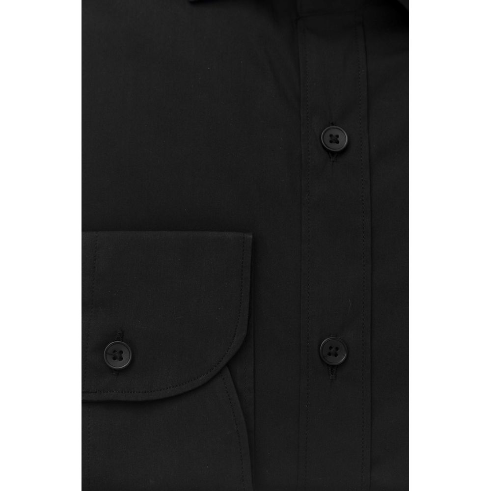 Chemise homme en coton noir Bagutta