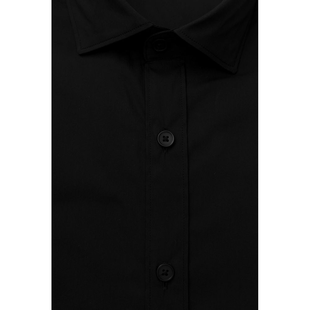 Chemise homme en coton noir Bagutta