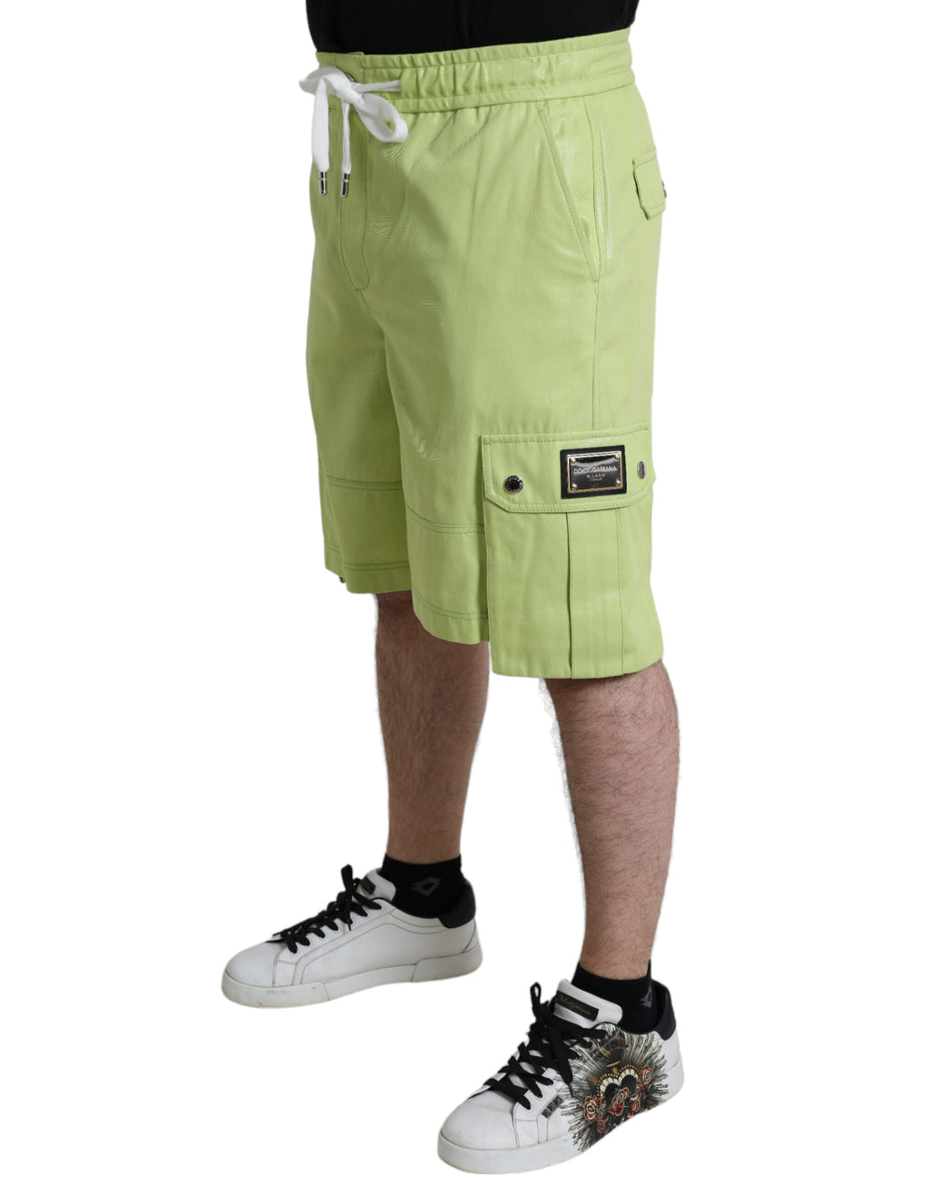 Bermuda cargo vert clair en coton Dolce &amp; Gabbana pour homme