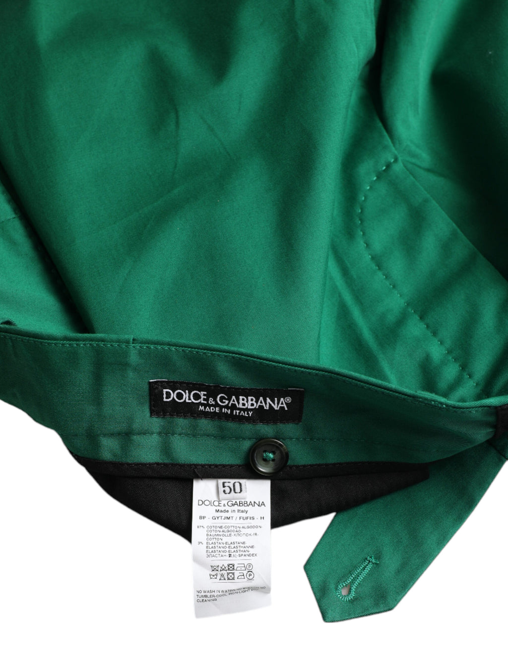 Bermuda homme en coton stretch vert foncé Dolce &amp; Gabbana