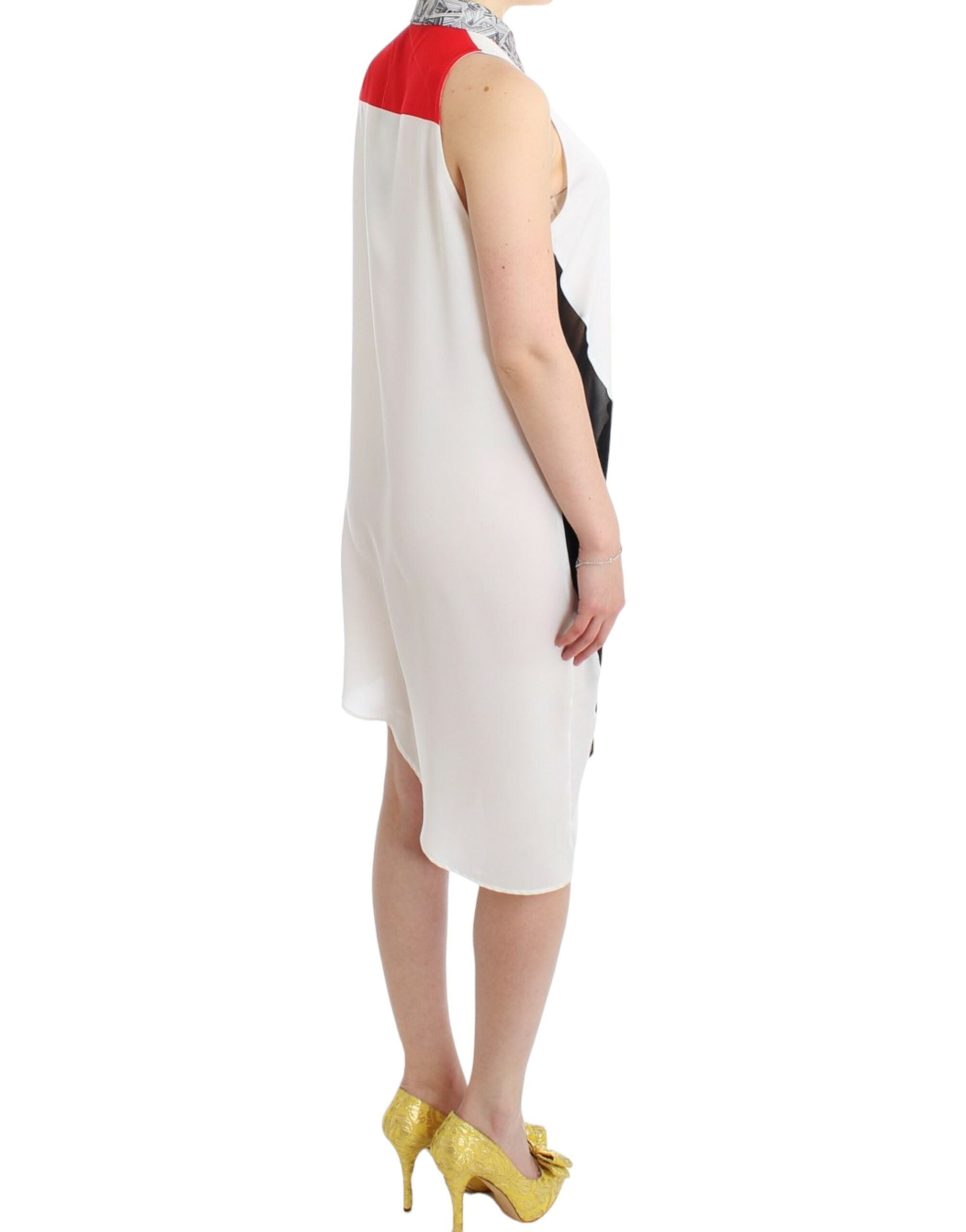 Costume National Chemise blanche Robe à ourlet asymétrique