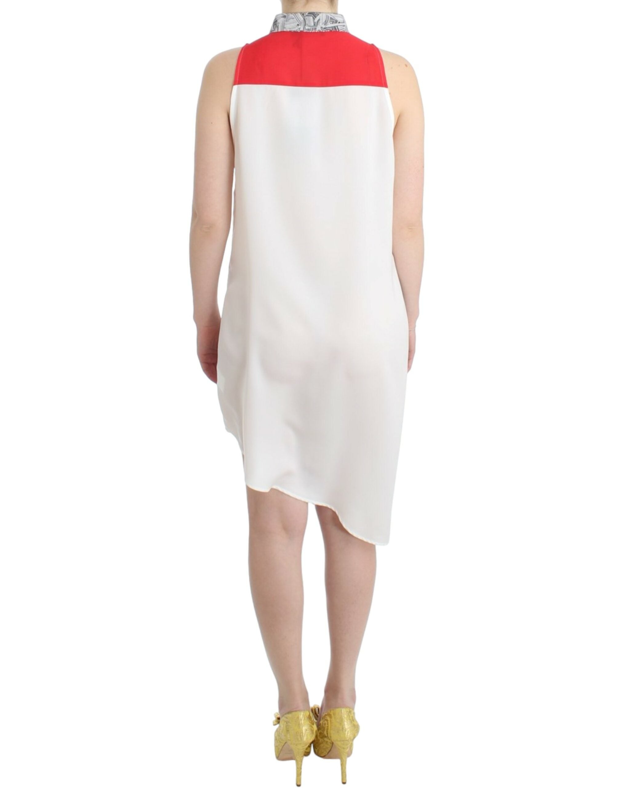 Costume National Chemise blanche Robe à ourlet asymétrique