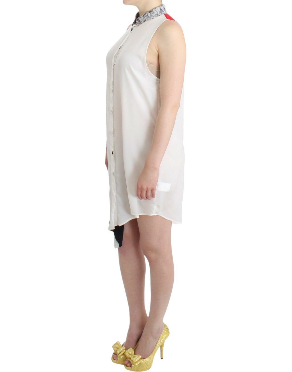 Costume National Chemise blanche Robe à ourlet asymétrique