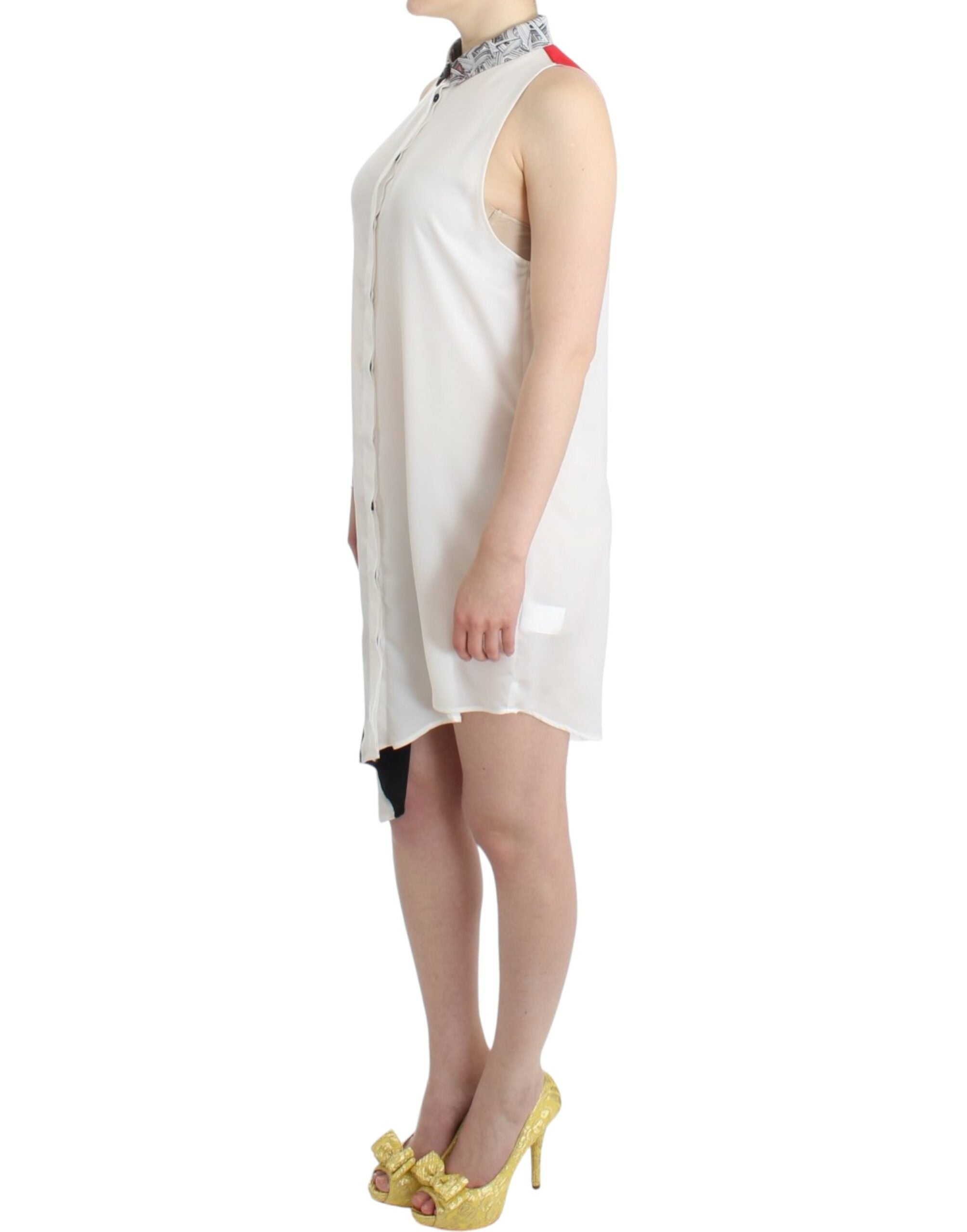 Costume National Chemise blanche Robe à ourlet asymétrique