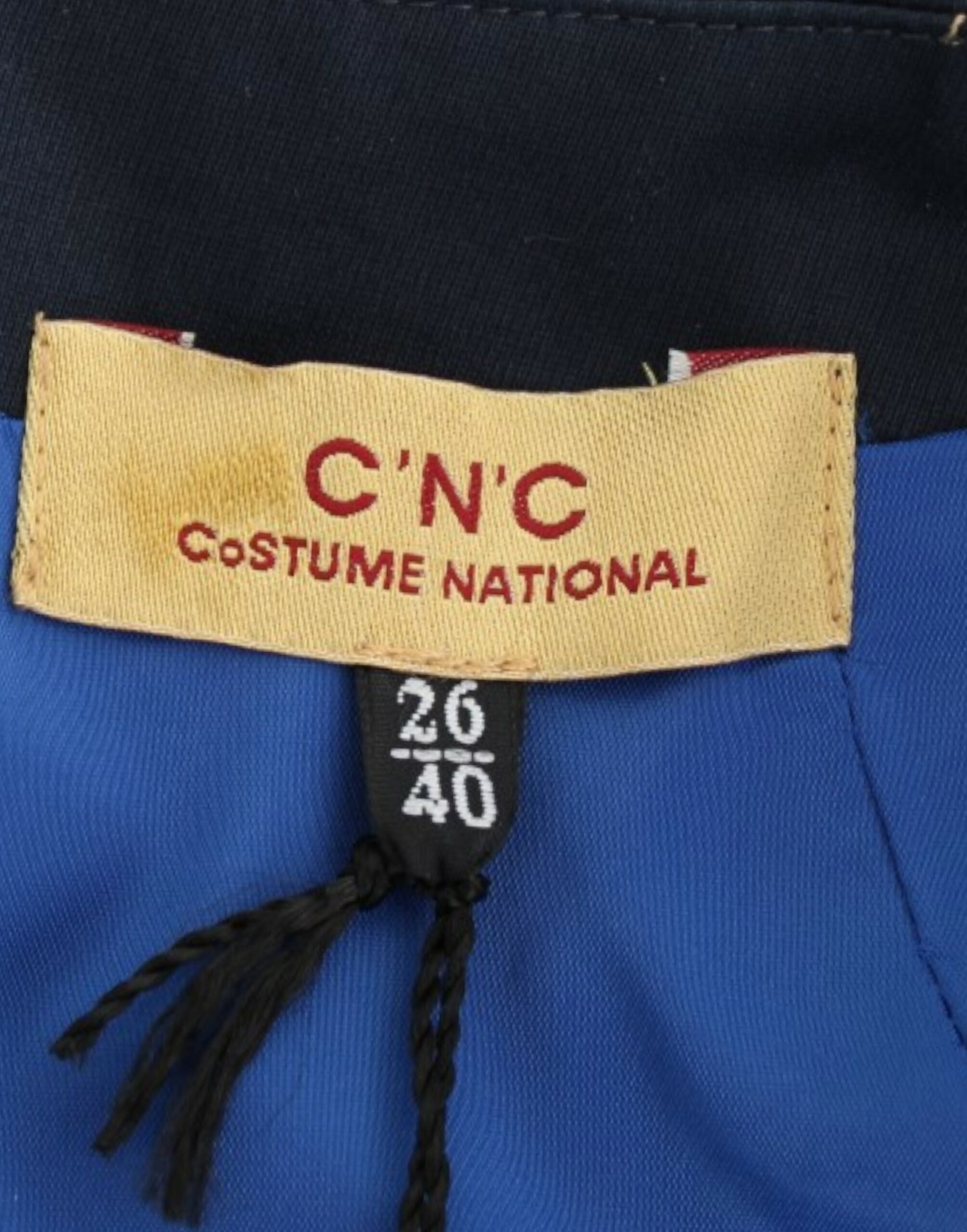 Costume National Robe crayon bleue en coton