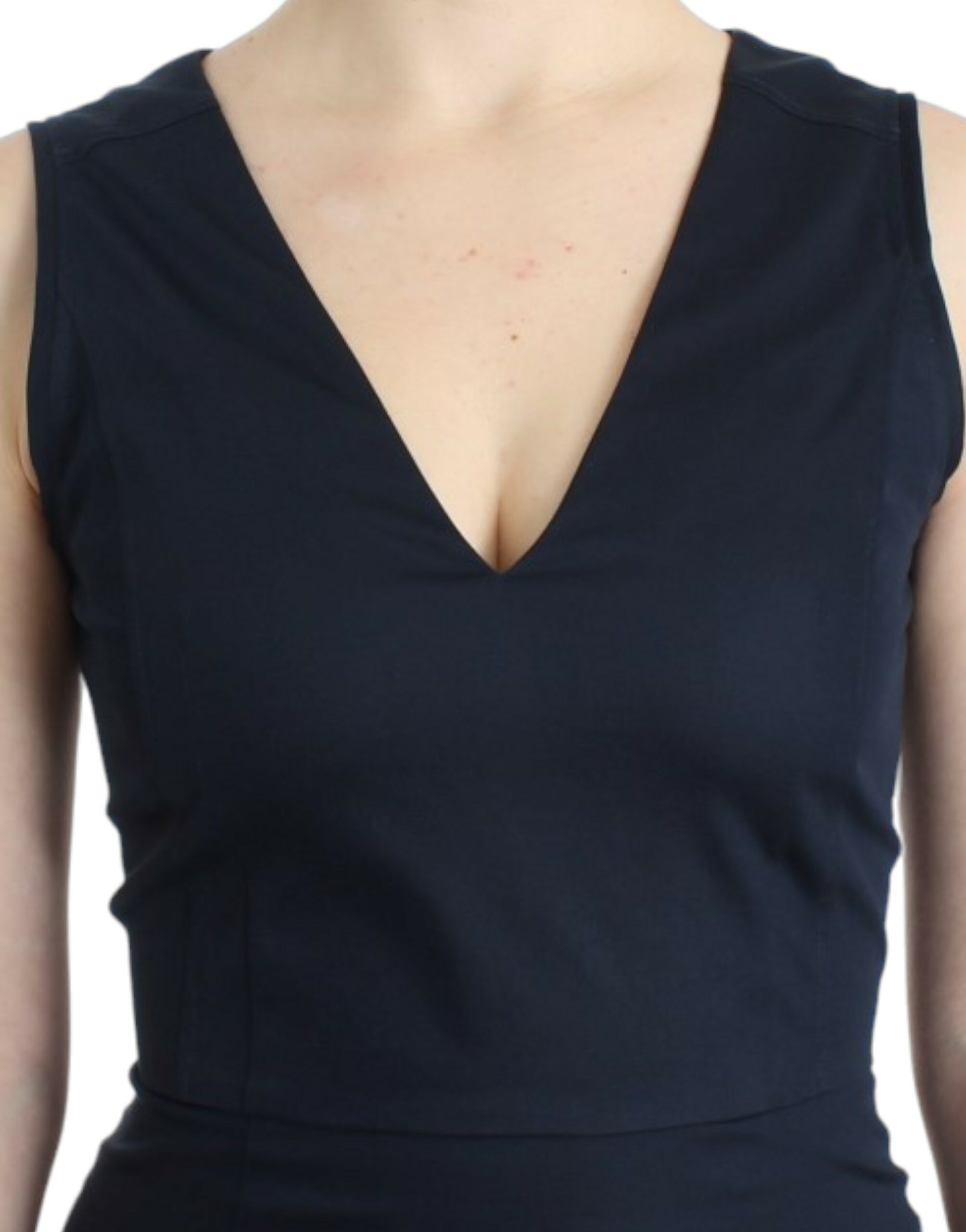 Costume National Robe crayon bleue en coton
