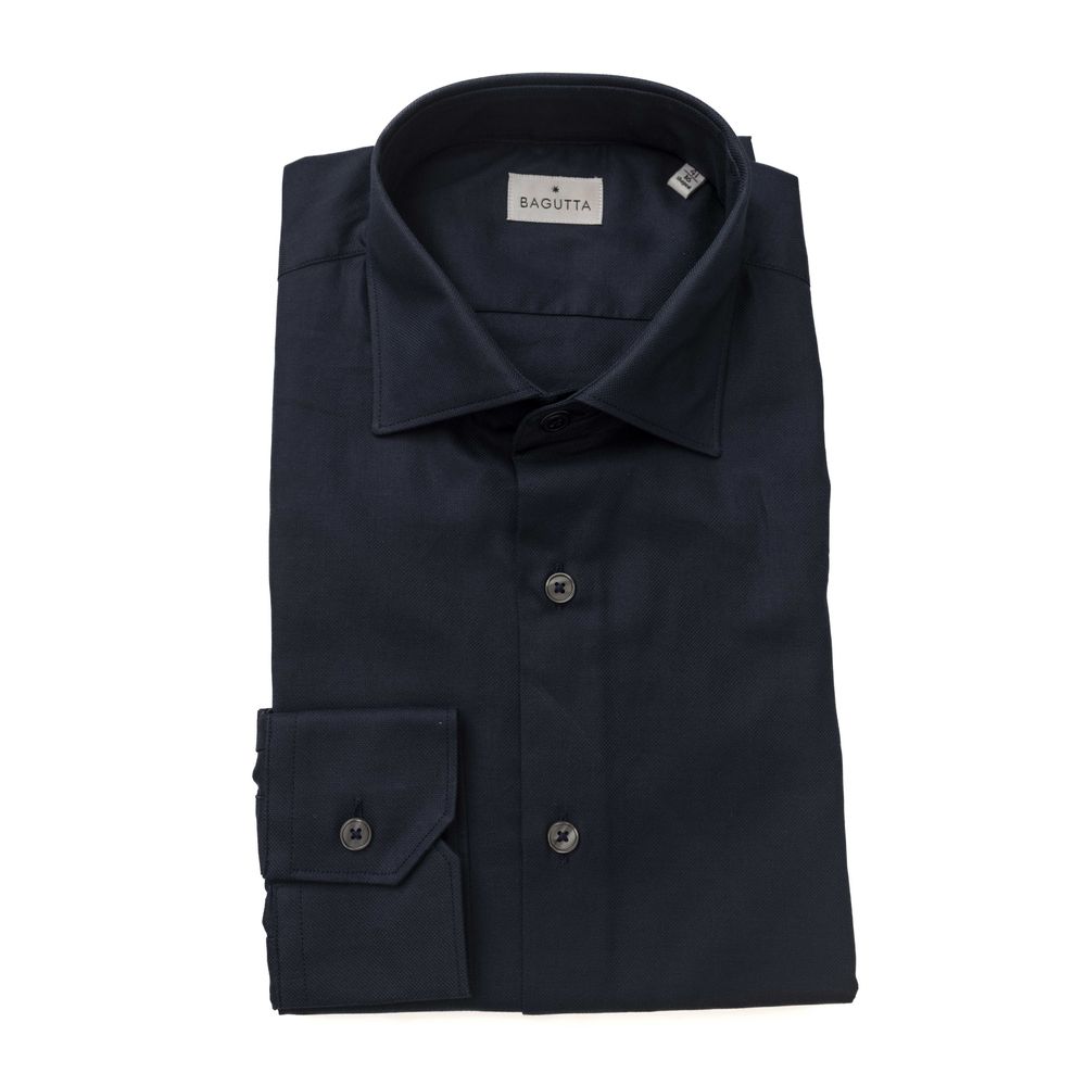 Chemise homme en coton bleu Bagutta
