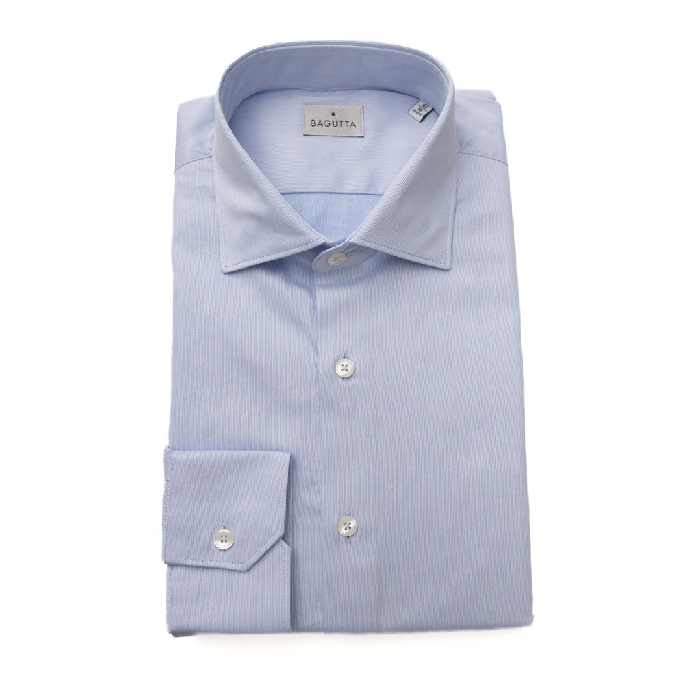 Chemise homme en coton bleu clair Bagutta