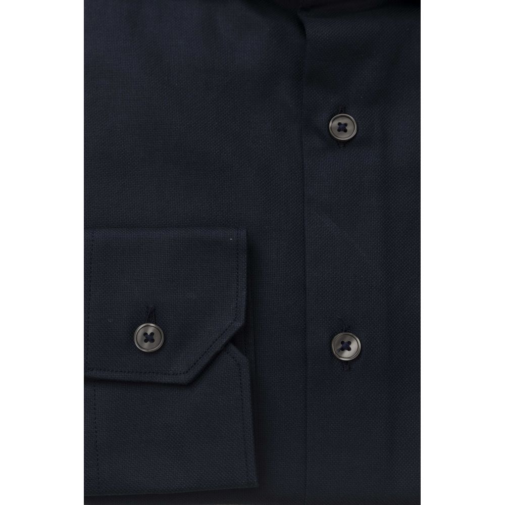 Chemise homme en coton bleu Bagutta