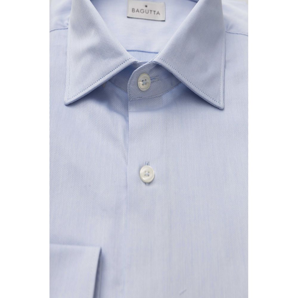 Chemise homme en coton bleu clair Bagutta