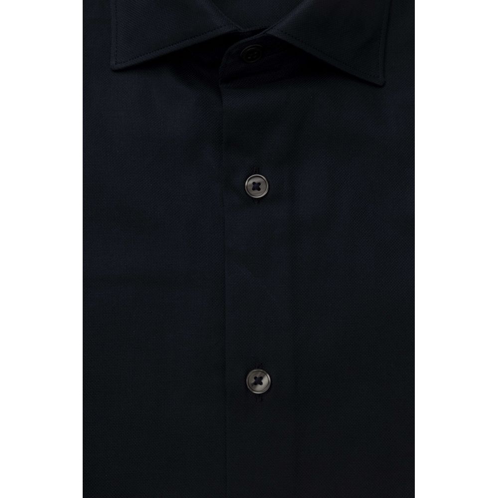 Chemise homme en coton bleu Bagutta