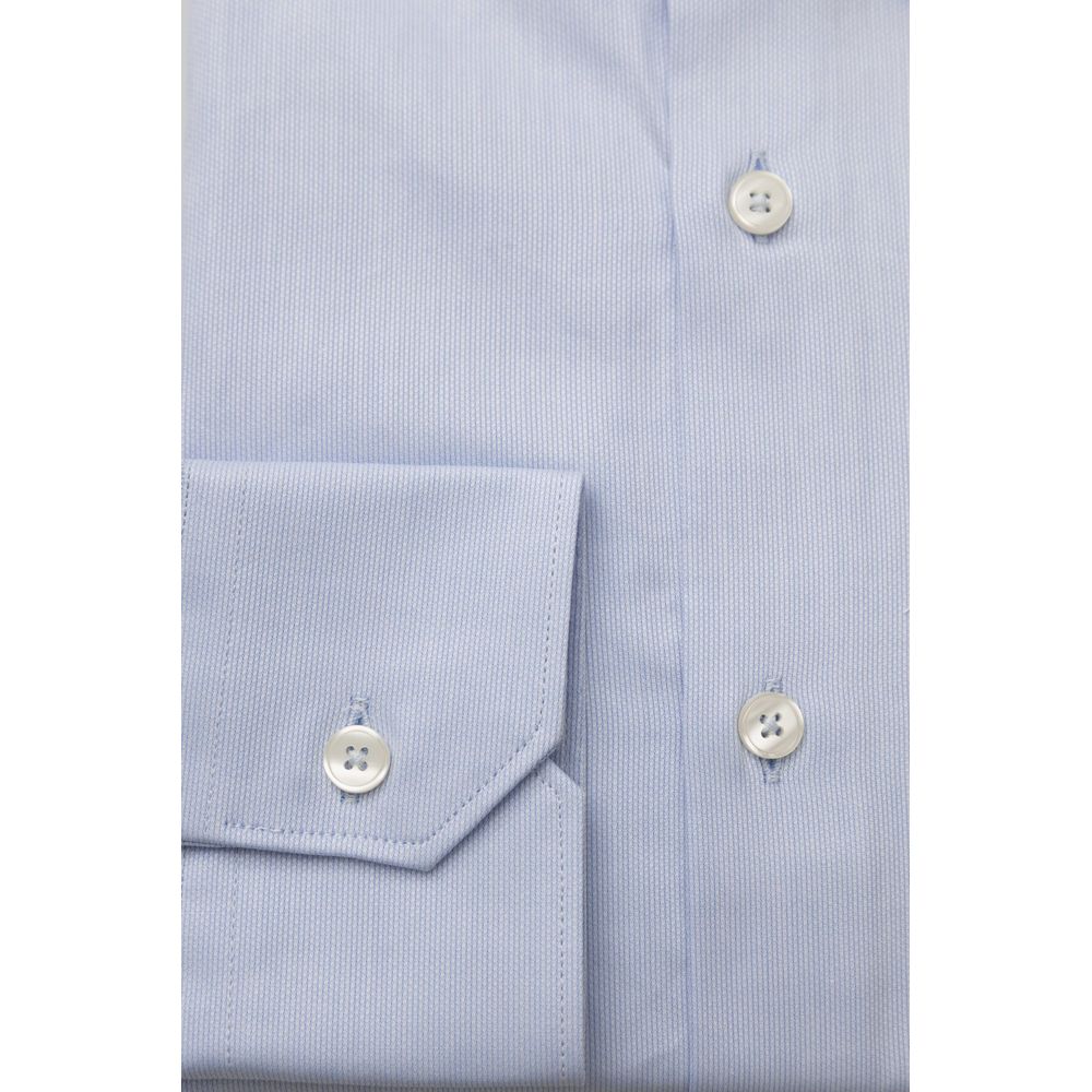 Chemise homme en coton bleu clair Bagutta