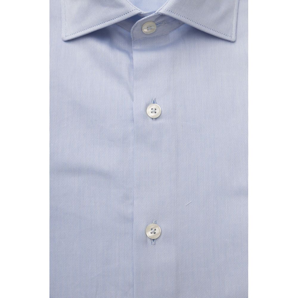 Chemise homme en coton bleu clair Bagutta