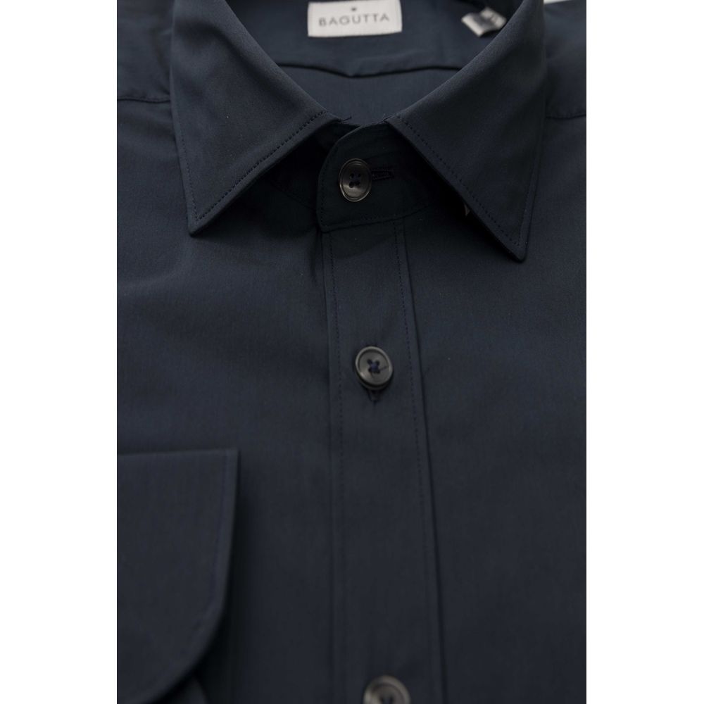Chemise homme en coton bleu Bagutta