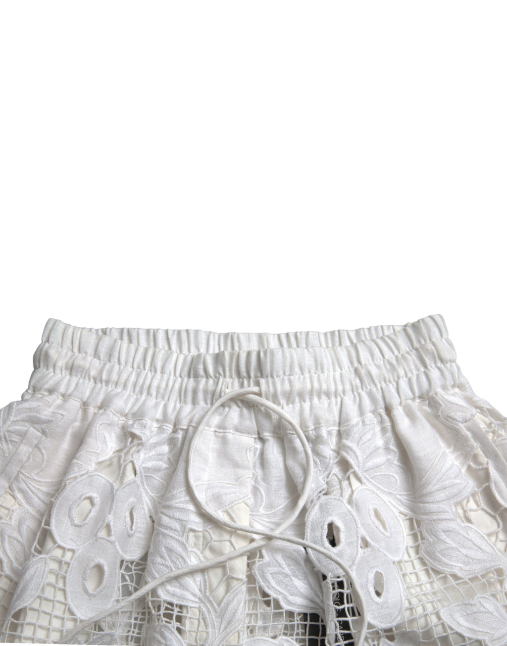Bermuda taille haute en coton blanc découpé Dolce &amp; Gabbana