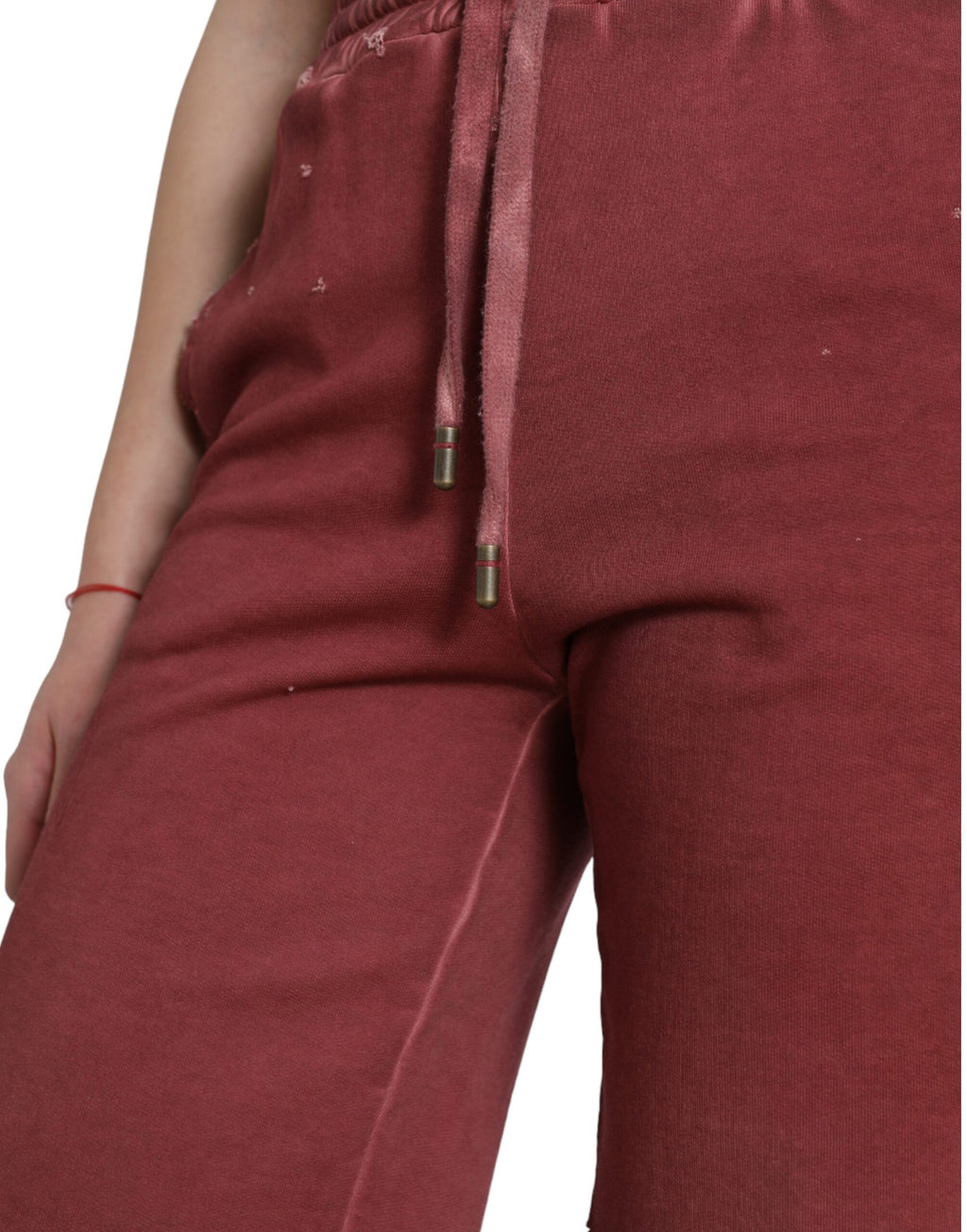 Short de survêtement taille haute en coton bordeaux Dolce &amp; Gabbana