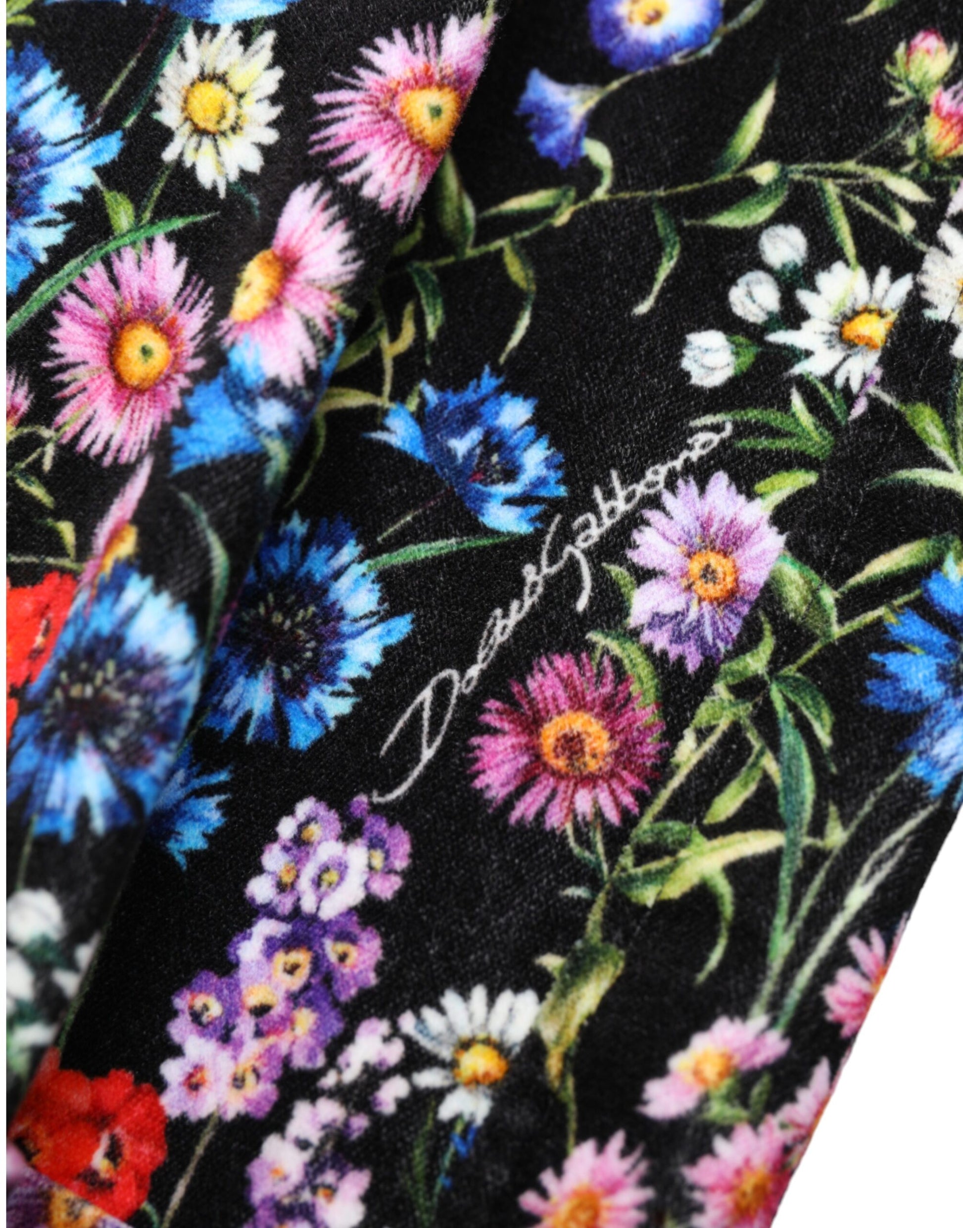Short taille haute à fleurs noires Dolce &amp; Gabbana