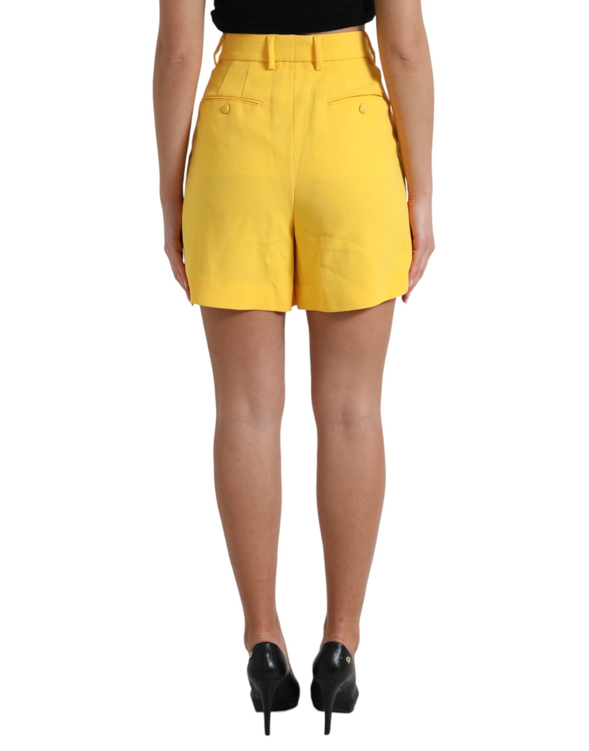 Bermuda taille haute en viscose jaune Dolce &amp; Gabbana