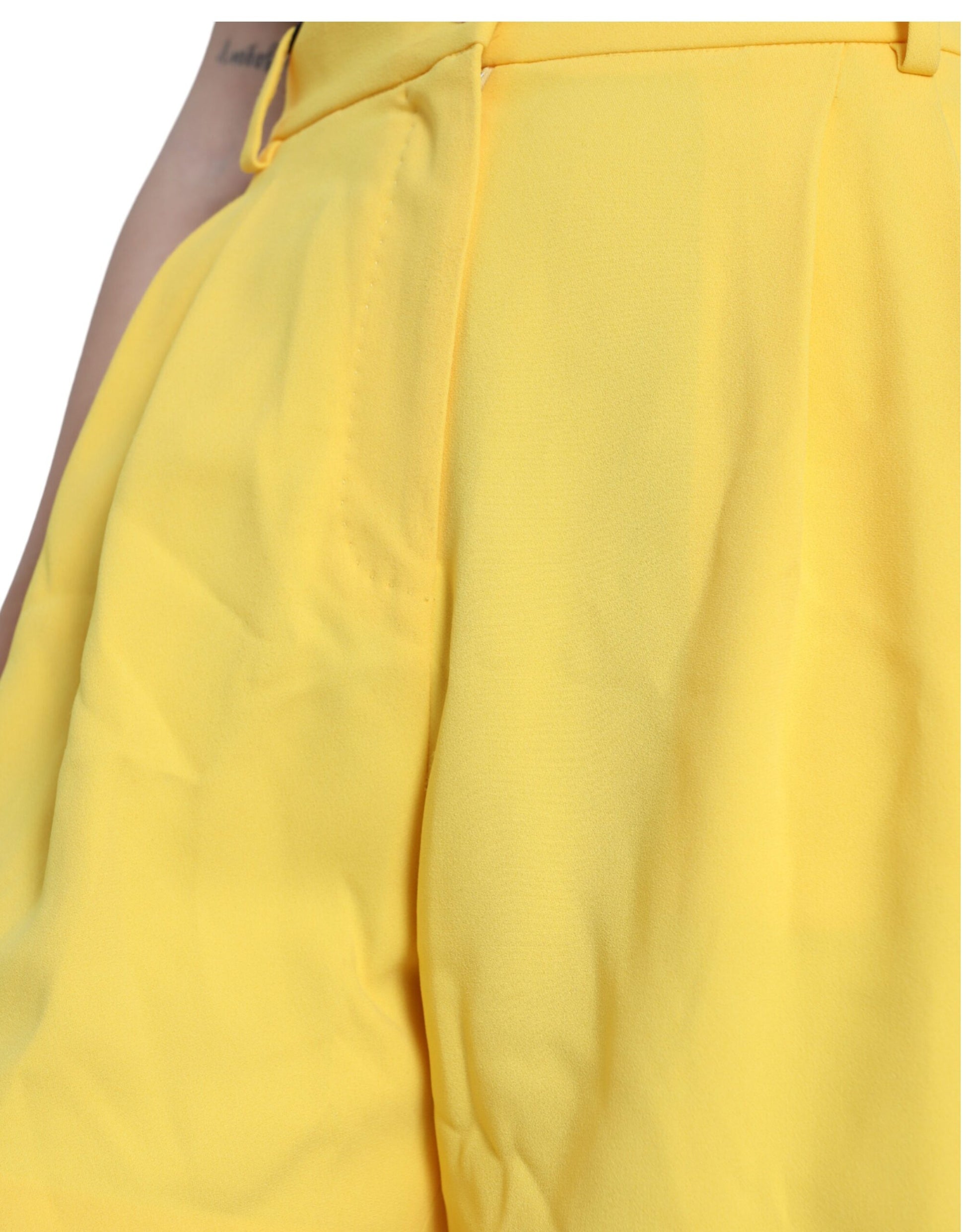 Bermuda taille haute en viscose jaune Dolce &amp; Gabbana