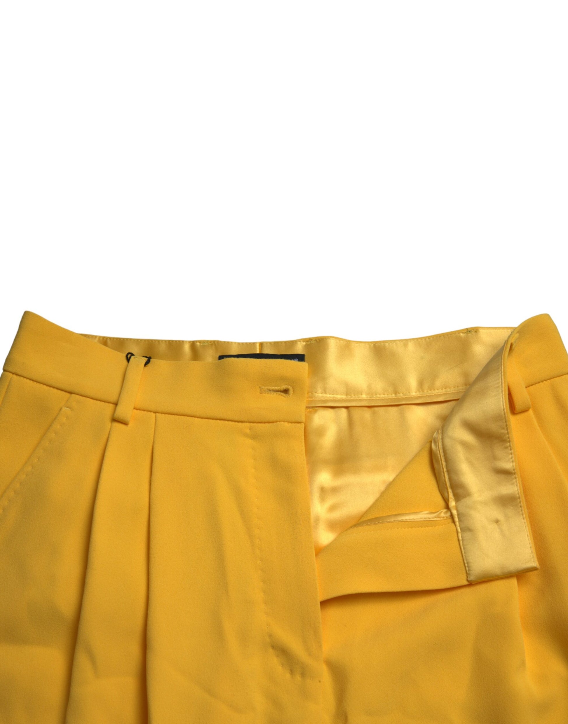 Bermuda taille haute en viscose jaune Dolce &amp; Gabbana