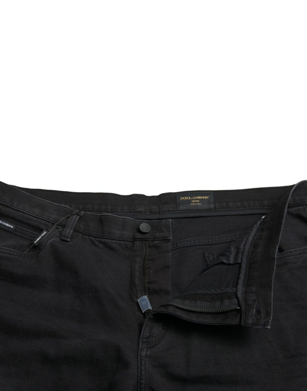 Short bermuda en denim stretch noir Dolce &amp; Gabbana