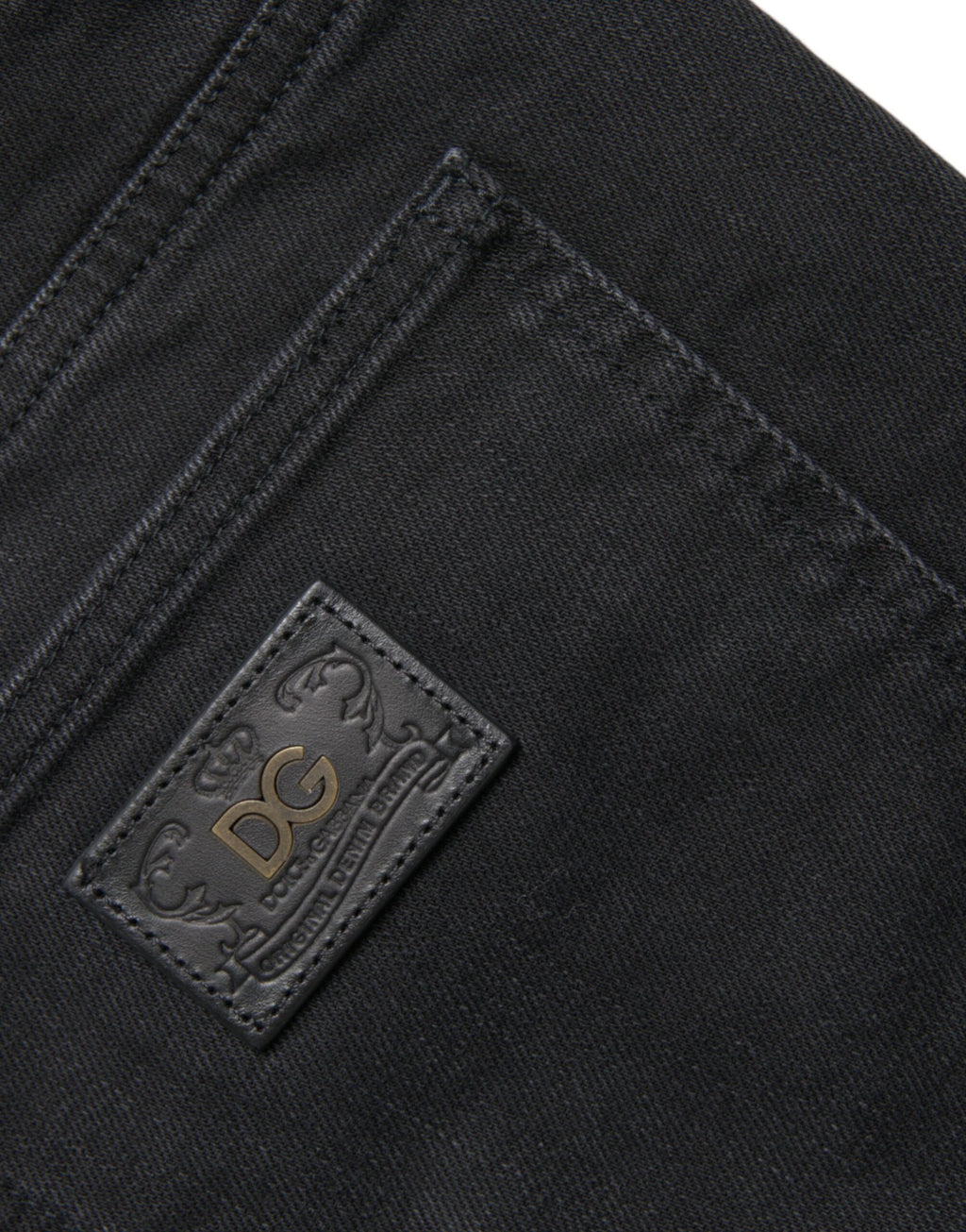 Short bermuda en denim stretch noir Dolce &amp; Gabbana